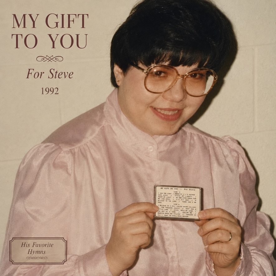 Diane Lopp holding the My Gift to You cassette insert in 1992