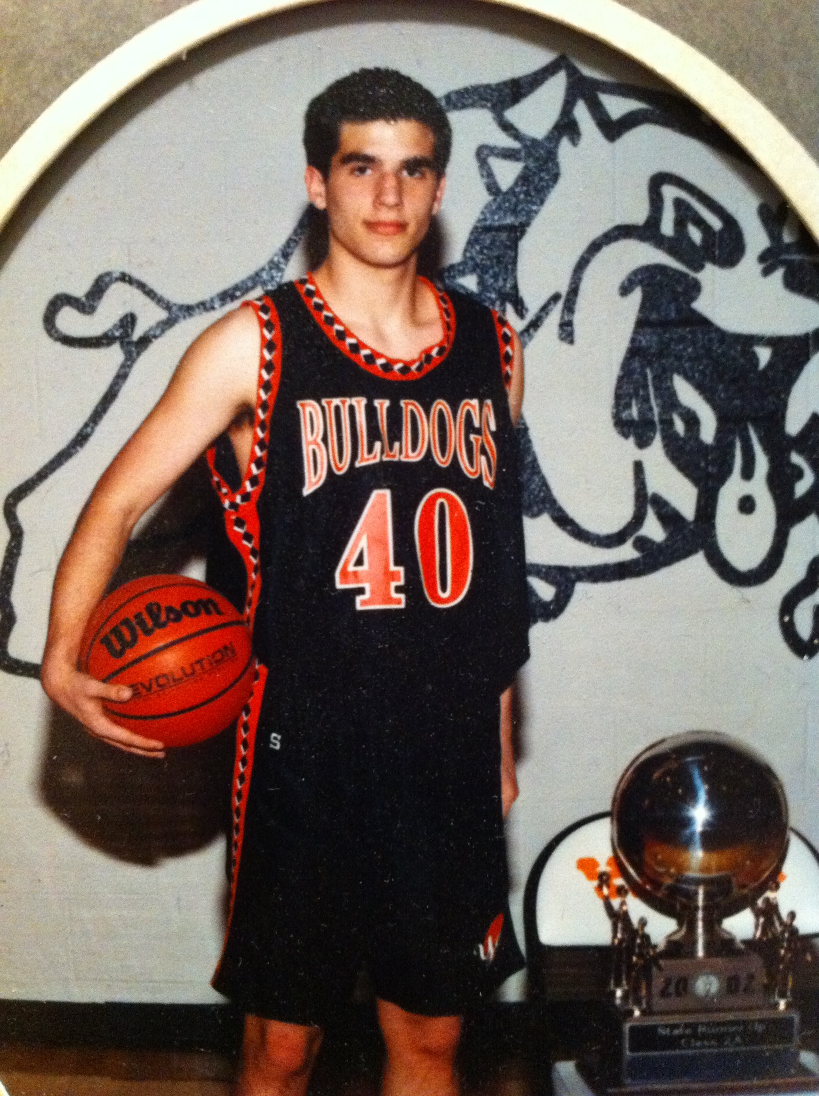 Young Shawn Lopp in a Bulldogs basketball uniform