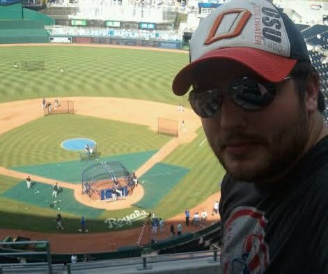 Shawn Lopp watching the Yankees in Kansas City